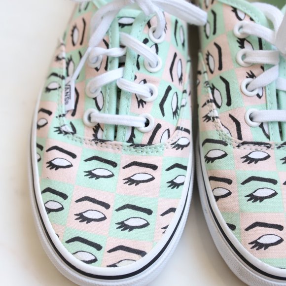 Vans Sneakers Pink and Green Size 7.5 - Picture 2 of 5